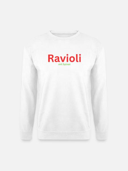 Ravioli mit Spinat - Unisex Pullover - Weiß
