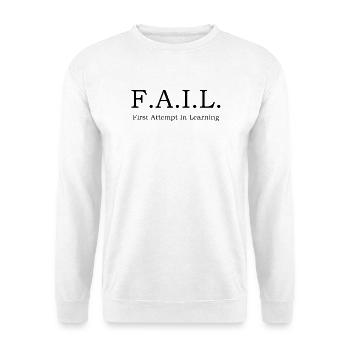 FAIL - First Attempt In Learning - Unisex Pullover - Weiß - Vorne - Alina (178cm) & Michal (187cm)