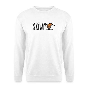 Skiwi funny skiing Kiwi bird New Zealand cartoon - Unisex Sweatshirt - white - Front