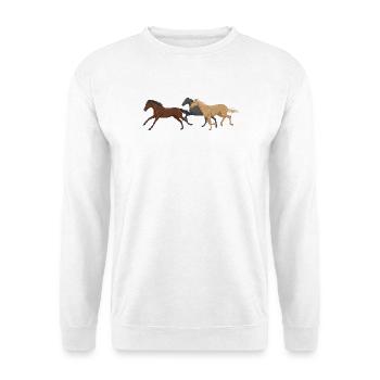 Three Horses - Unisex Pullover - Weiß - Vorne