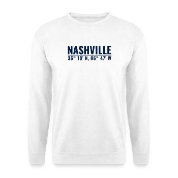 Nashville Koordinaten Stamp - Unisex Pullover - Weiß - Vorne