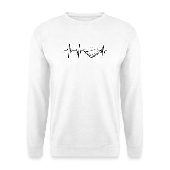 Book Books Fair Symbol Heartbeat Pulse ECG icon - Unisex Sweatshirt - white - Front