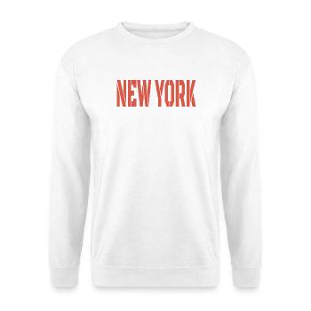  New York Schriftzug - Unisex Pullover - Weiß - Vorne