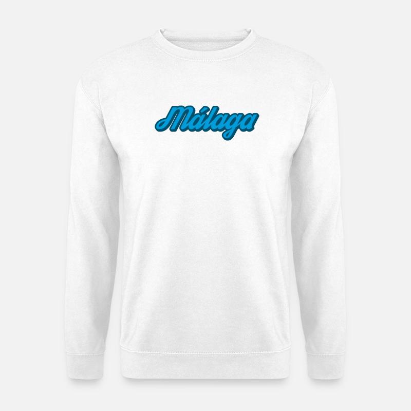 Málaga Coastal Script Blue - Unisex Sweatshirt - white