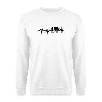 puls helsinki Finnland Herzschlag Flagge Symbol - Unisex Pullover - Weiß - Vorne