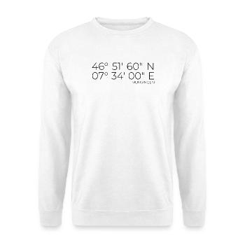 Coordonnées : Münsingen, Berne, Suisse - Sweat-shirt Unisexe - blanc - Devant