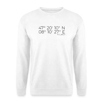 coordonnées Kölliken Suisse - Sweat-shirt Unisexe - blanc - Devant