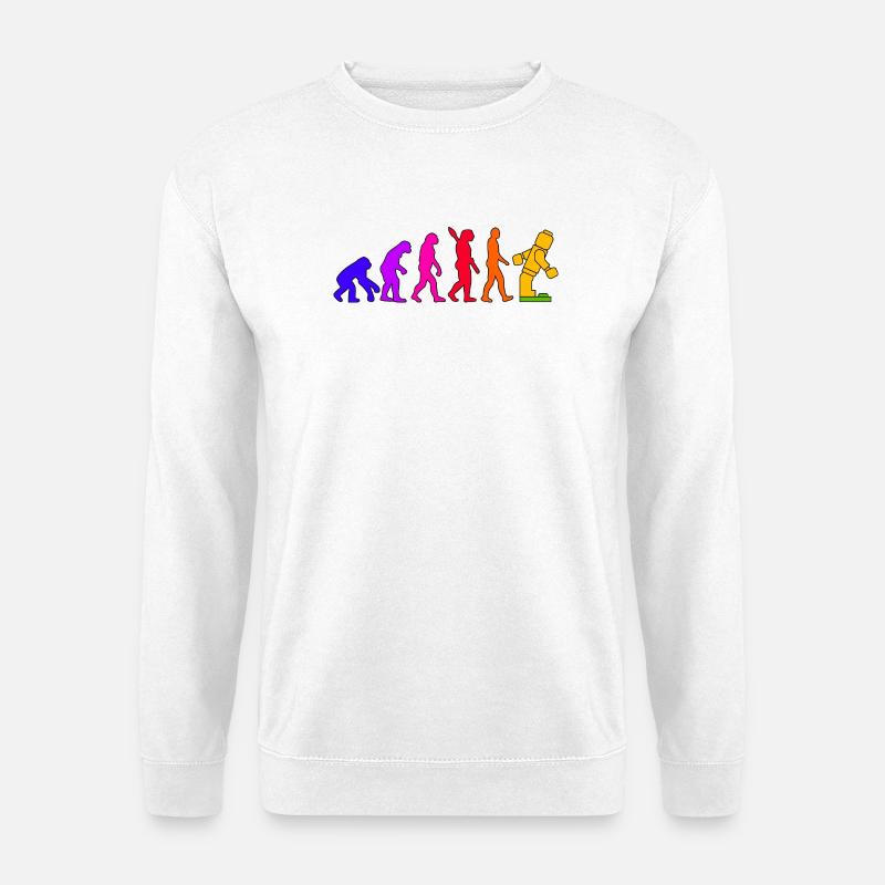 Clamping Brick Evolution Humanity Studded Brick - Unisex Sweatshirt - white