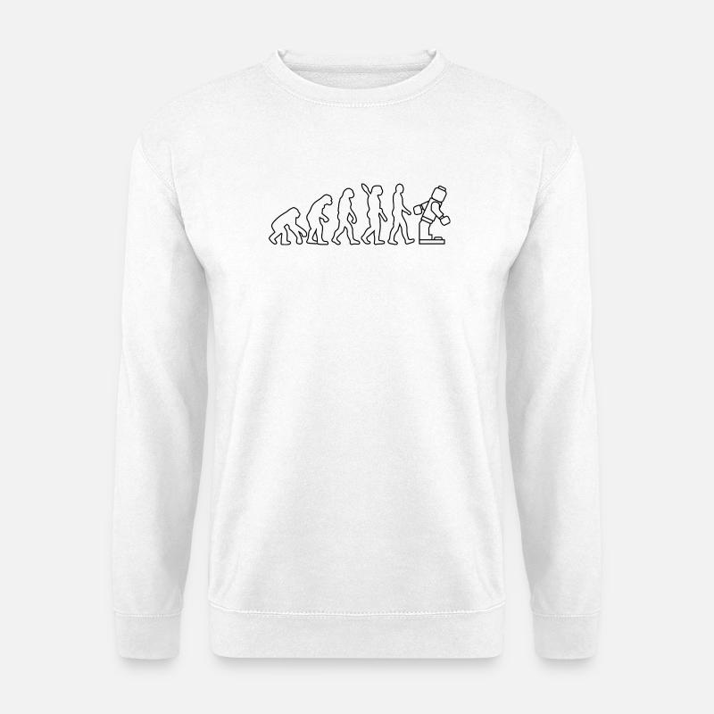 Clamping Brick Evolution Humanity Studded Brick - Unisex Sweatshirt - white