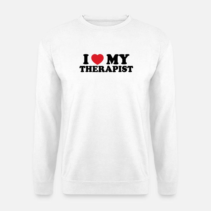Fette Herz-Typografie - Unisex Pullover - Weiß