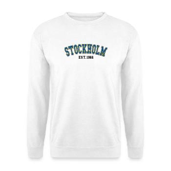 Stockholm gegründet 1966 - Unisex Pullover - Weiß - Vorne - Alina (178cm) & Michal (187cm)