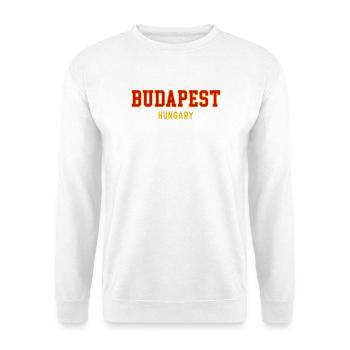 Budapest City Pride Varsity - Unisex Pullover - Weiß - Vorne - Alina (178cm) & Michal (187cm)