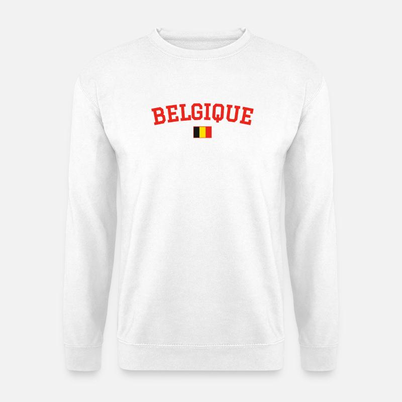 Belgium Flag Design Red - Unisex Sweatshirt - white