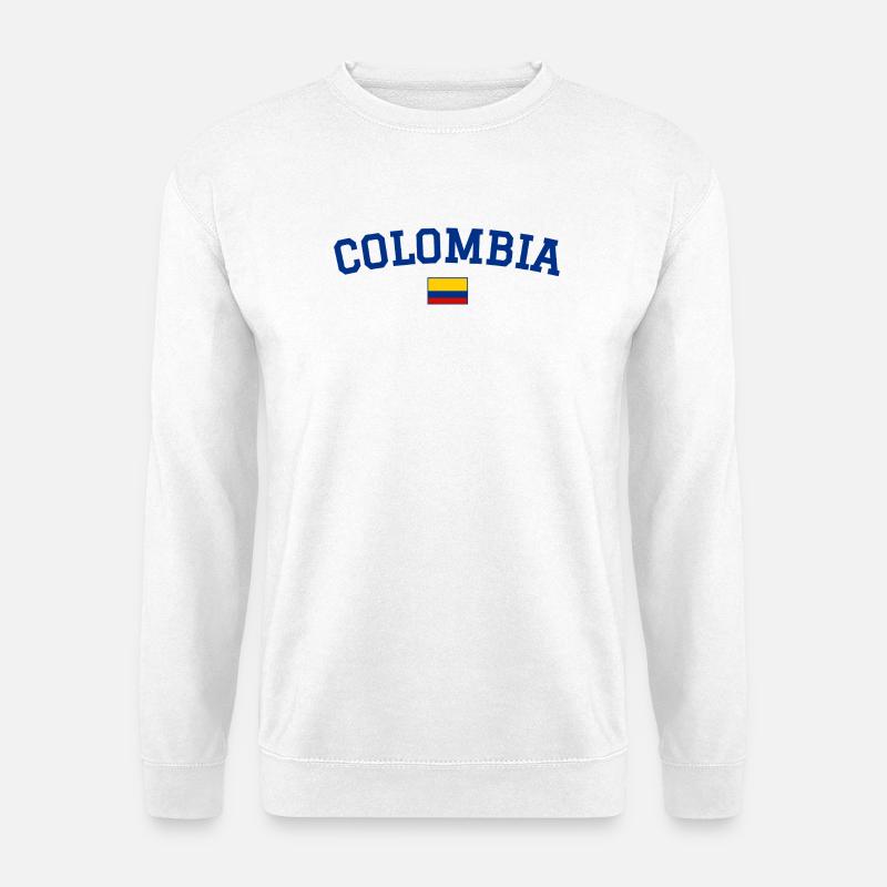 Kolumbien Flagge Design Blau - Unisex Pullover - Weiß