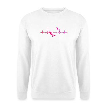 Die Wassersportler und Kitesurfing passen zusammen - Unisex Pullover - Weiß - Vorne - Alina (178cm) & Michal (187cm)