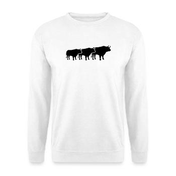 Stier Trio Silhouette - Unisex Pullover - Weiß - Vorne - Alina (178cm) & Michal (187cm)