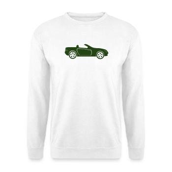 Auto Cabrio Silhouette - Unisex Pullover - Weiß - Vorne - Alina (178cm) & Michal (187cm)