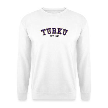 Turku gegründet 1966 – Geburtstag - Unisex Pullover - Weiß - Vorne - Alina (178cm) & Michal (187cm)