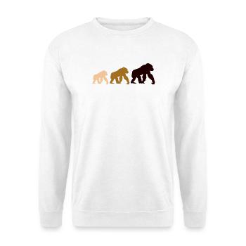 Dreier Gorillas Silhouetten - Unisex Pullover - Weiß - Vorne - Alina (178cm) & Michal (187cm)
