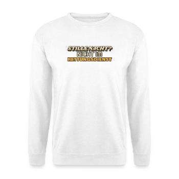 Stille Nacht? Nicht im Rettungsdienst - Retro - Unisex Pullover - Weiß - Vorne - Alina (178cm) & Michal (187cm)