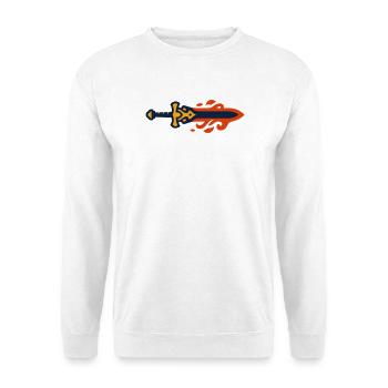 Brennendes Schwert Feuer Logo - Unisex Pullover - Weiß - Vorne - Alina (178cm) & Michal (187cm)