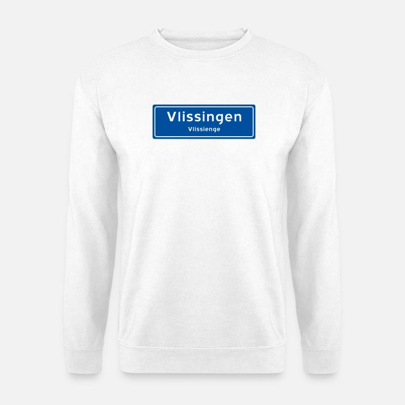 Vlissingener Ortsnamensschild - Unisex Pullover - Weiß
