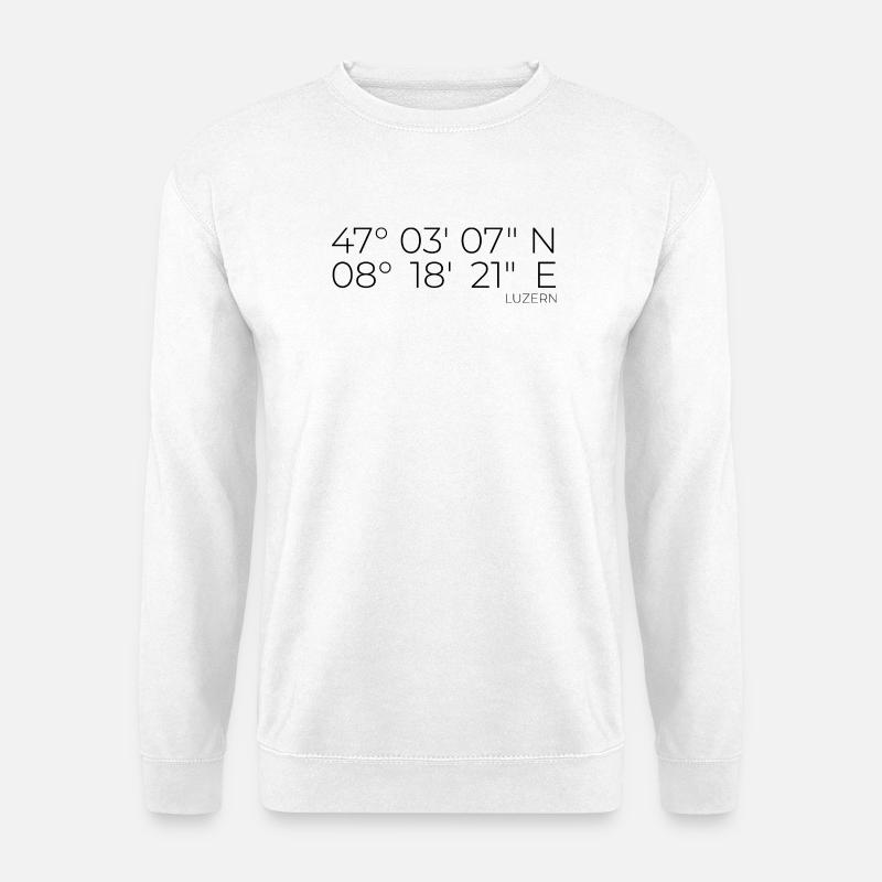 Koordinaten Luzern - Unisex Pullover - Weiß