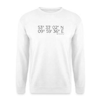 coordonnées Hambourg - Sweat-shirt Unisexe - blanc - Devant