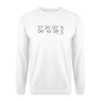 Coordonnées Duisbourg - Sweat-shirt Unisexe - blanc - Devant