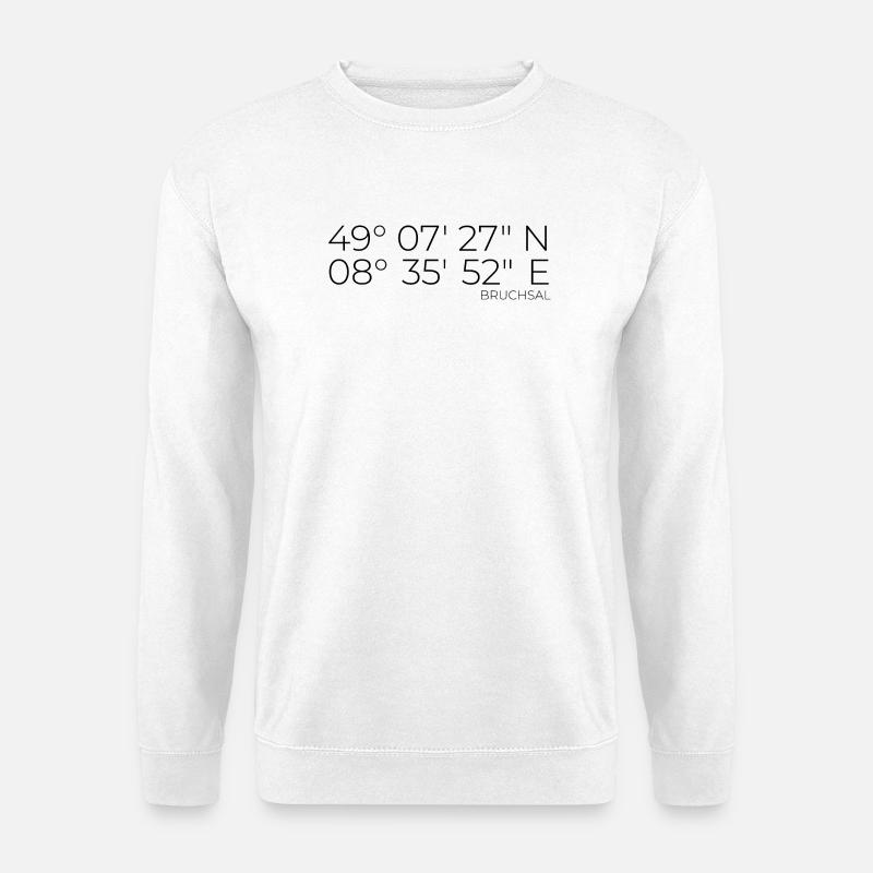 Koordinaten Bruchsal - Unisex Pullover - Weiß
