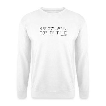 Koordinaten Milano Italien - Unisex Pullover - Weiß - Vorne