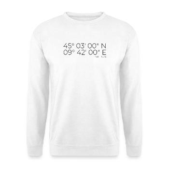 Coordinates: Piacenza, Italy - Unisex Sweatshirt - white - Front