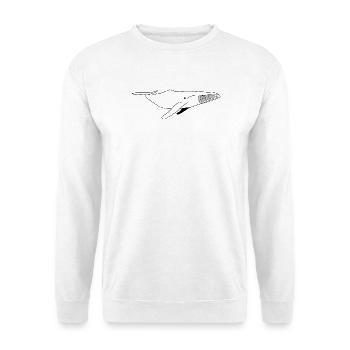 Wal - schwarweiß Grafik - Unisex Pullover - Weiß - Vorne
