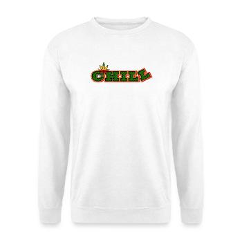Psychedelic Chill Cannabis Wortkunst - Unisex Pullover - Weiß - Vorne