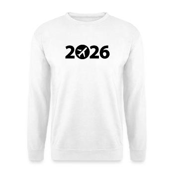 Flug 2026, Reise 2026, Urlaub 2026 - Unisex Pullover - Weiß - Vorne