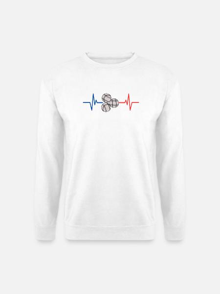 Pétanque Battement de Coeur Frankreich - Unisex Pullover - Weiß