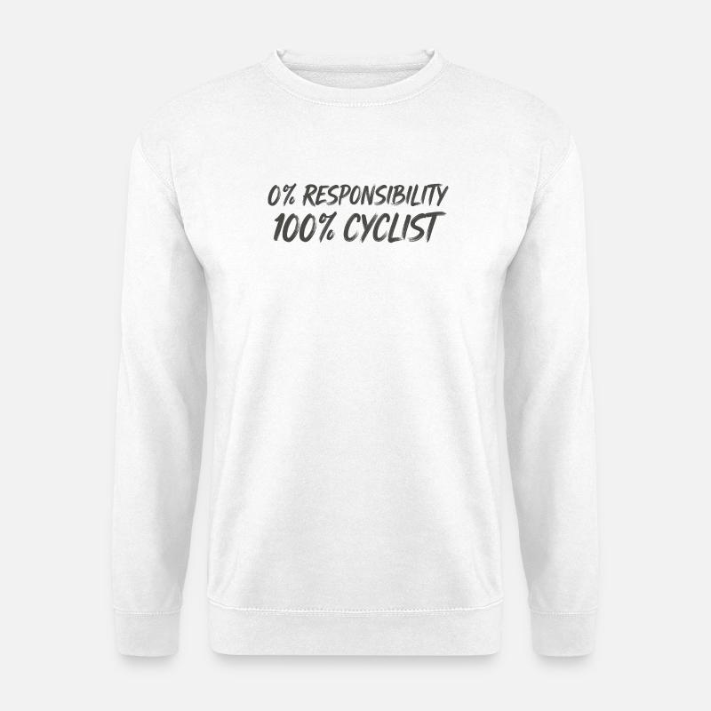 0% Verantwortung 100% Radfahrer - Unisex Pullover - Weiß