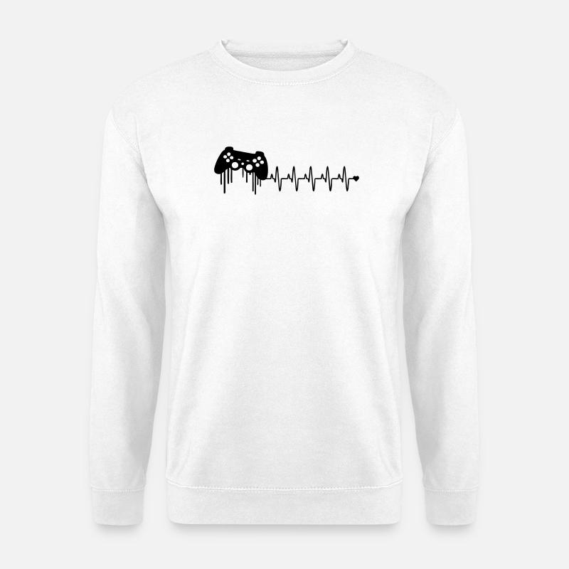 gaming kontroller herzschlag - Unisex Pullover - Weiß