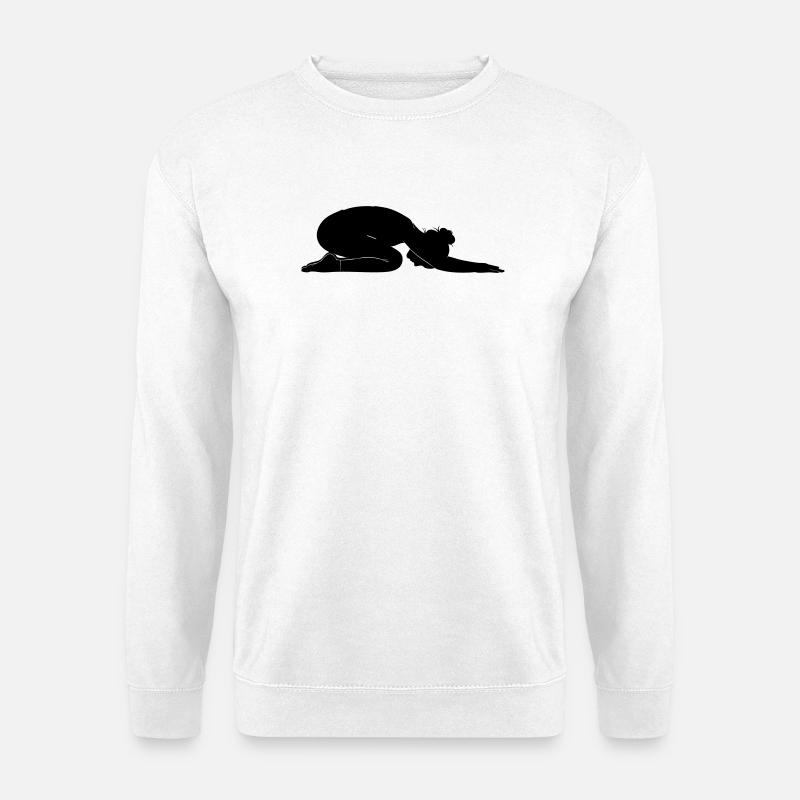 Child's Pose Yoga Silhouette - Unisex Pullover - Weiß