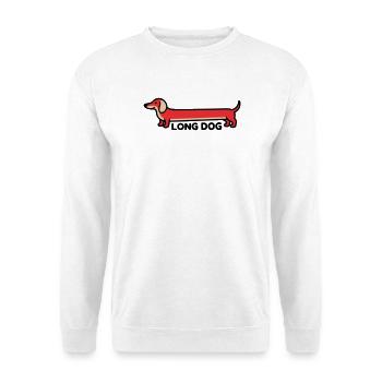 Dackel Long Dog Spruch Lustig - Unisex Pullover - Weiß - Vorne