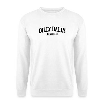 Dilly Dally University Procrastinate Dreschen - Unisex Pullover - Weiß - Vorne