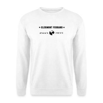 Clermont Ferrand France Coordonnées Globe - Sweat-shirt Unisexe - blanc - Devant