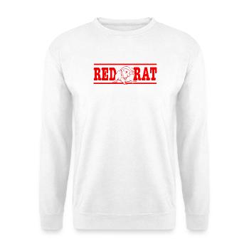 Rotes Ratten-Emblem - Unisex Pullover - Weiß - Vorne - Alina (178cm) & Michal (187cm)