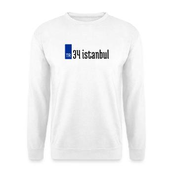 34 İstanbul Plaka Streetwear - Unisex Pullover - Weiß - Vorne