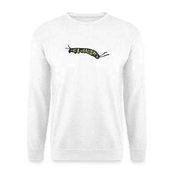 Chenille jaune rayée - Sweat-shirt Unisexe - blanc - Devant