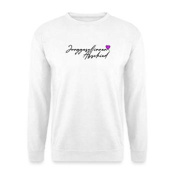 Junggesellinnen Abschied Herz - Unisex Pullover - Weiß - Vorne - Alina (178cm) & Michal (187cm)