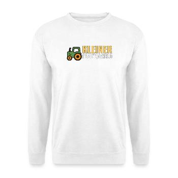 Kleiner Traktorheld – Kinder T‑Shirt Geschenkidee - Unisex Pullover - Weiß - Vorne - Alina (178cm) & Michal (187cm)