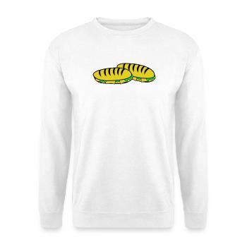 Sandwich Slipper Motiv - Unisex Pullover - Weiß - Vorne - Alina (178cm) & Michal (187cm)