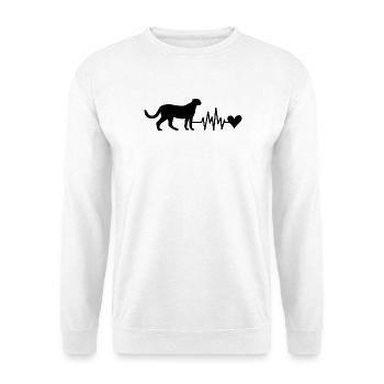 Gepard Herz Heartbeat - Unisex Pullover - Weiß - Vorne - Alina (178cm) & Michal (187cm)