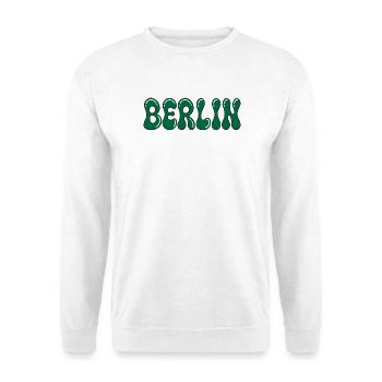Berlin Psychedelic Green Black - Unisex Pullover - Weiß - Vorne - Alina (178cm) & Michal (187cm)